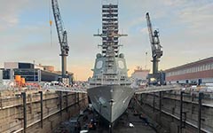 HMAS Brisbane in dry dock